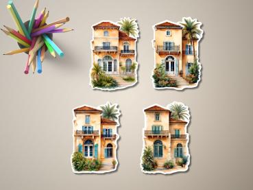 Preview: 4 Wunderschöne Villen im Italienischen Stil Sticker Set Preview: 4 Wunderschöne Villen im Italienischen Stil Sticker Set